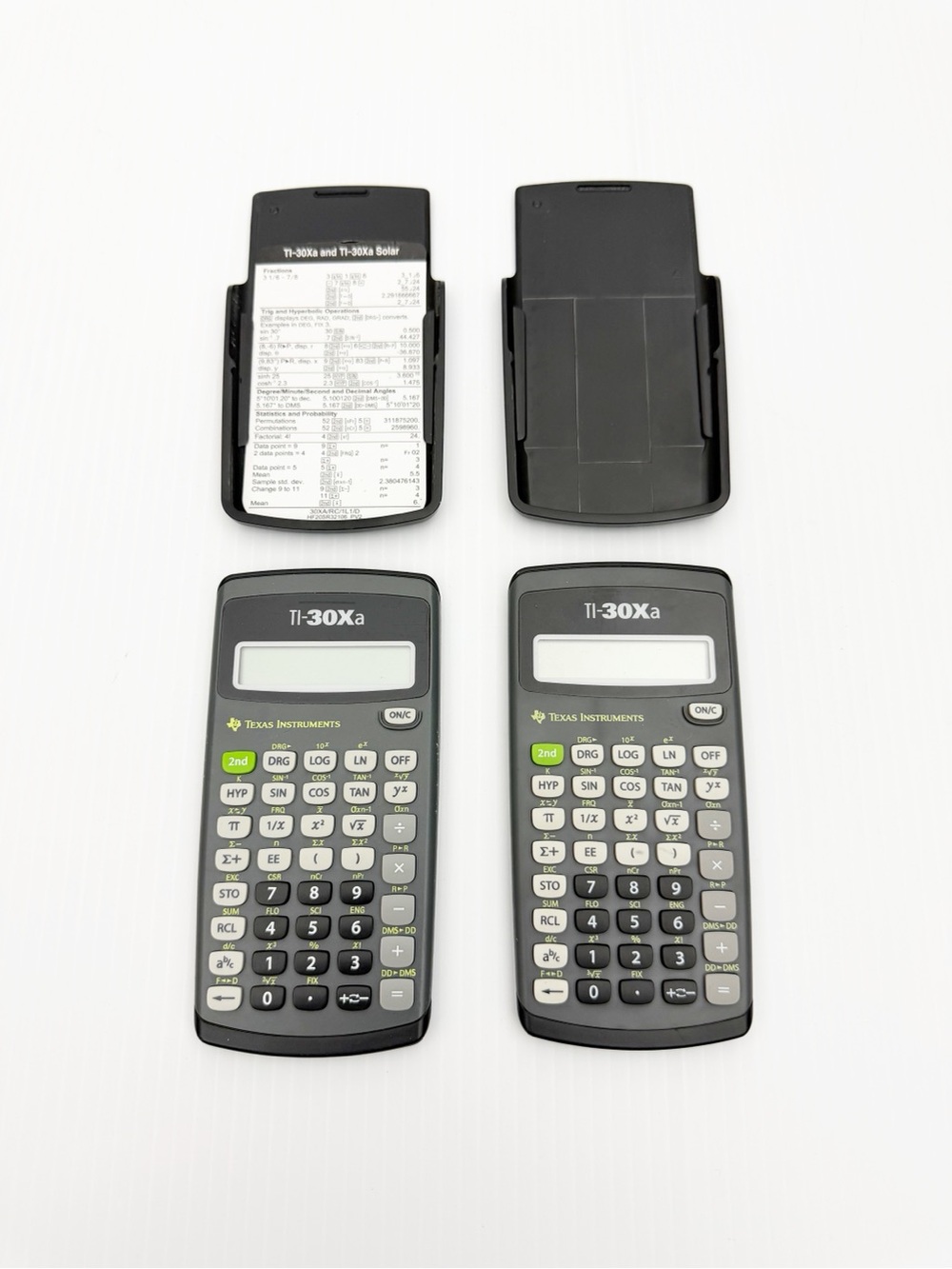 Set of 2 Texas Instruments Ti-30Xa Scientific Calculators with Covers